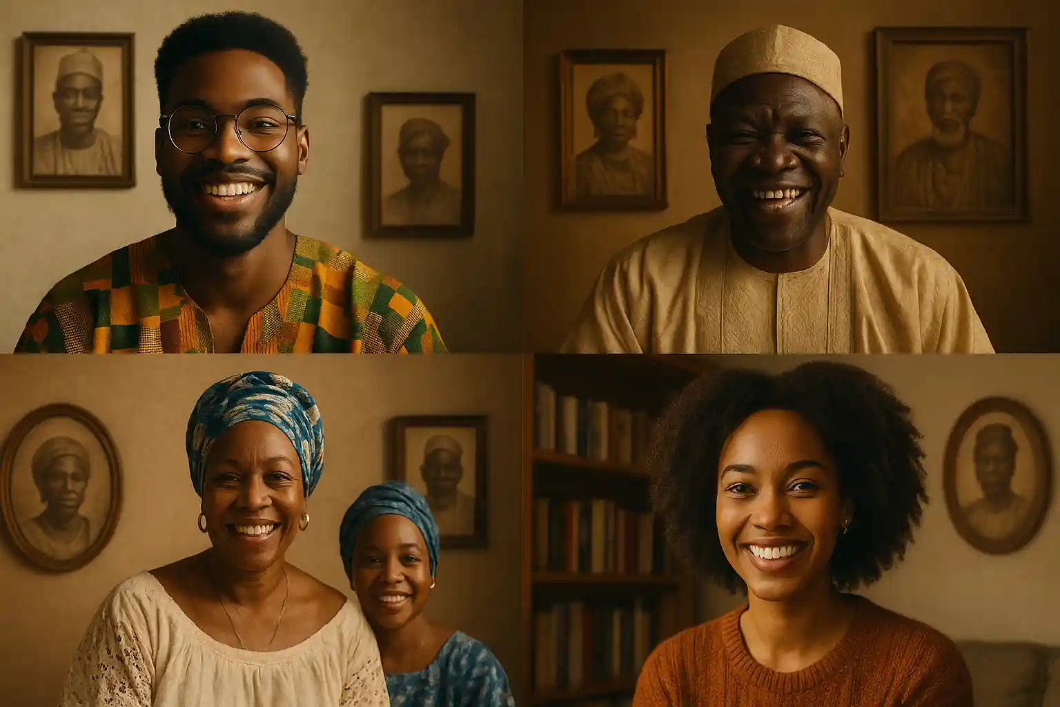 A collage of photos showing members of the Yoruba diaspora community