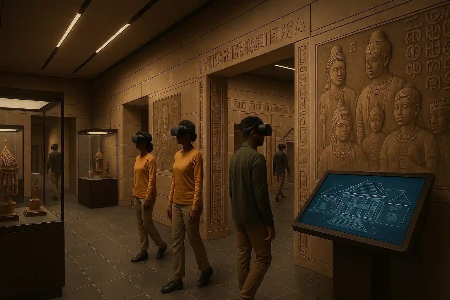 A 3D render of the virtual museum entrance