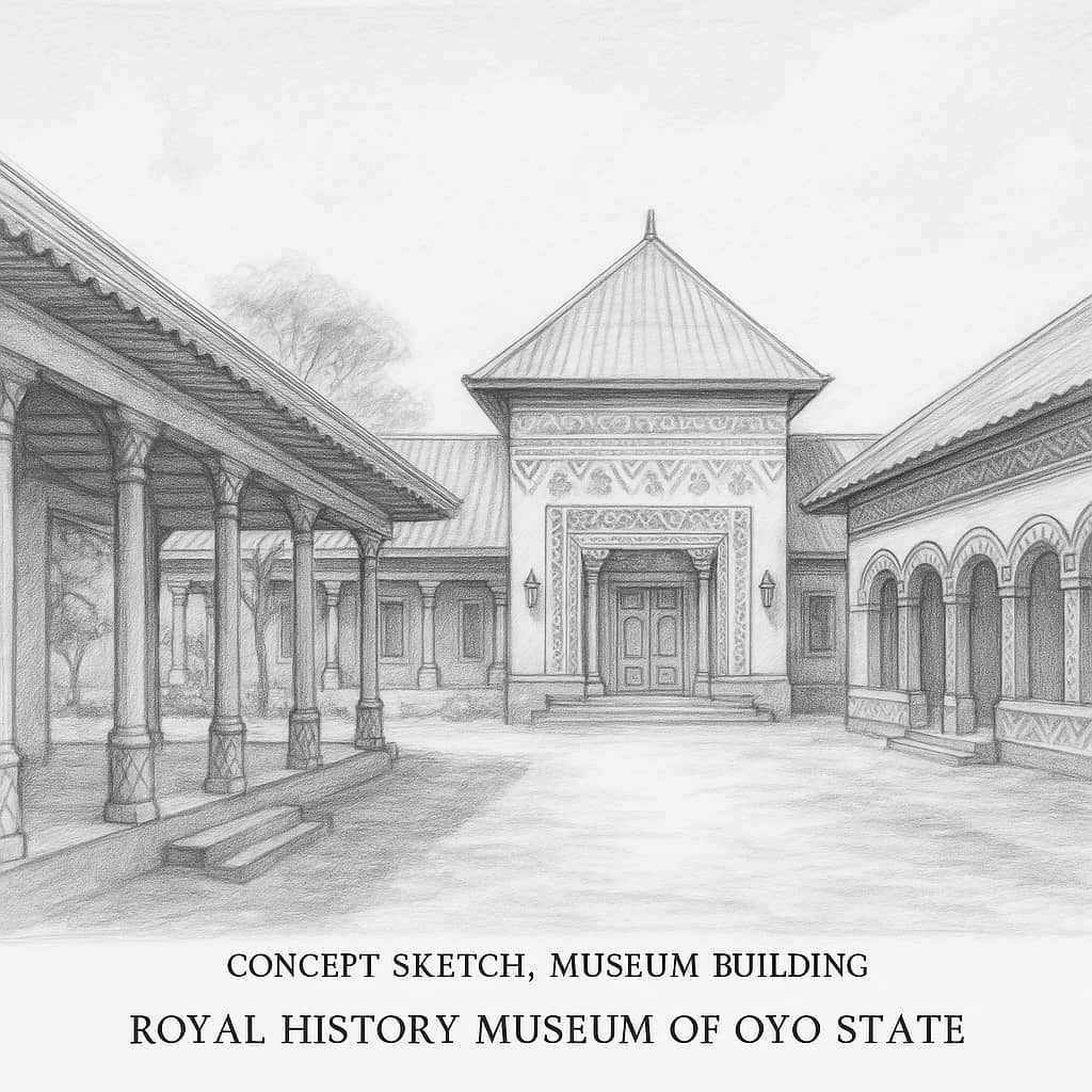 A royal crown from the Oyo Empire, intricately beaded.